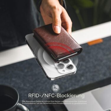 Шкіряний чоловічий картхолдер VULKIT з Pop-up механізмом, RFID-захистом, відділенням для купюр та вікном для ID, колір Espresso