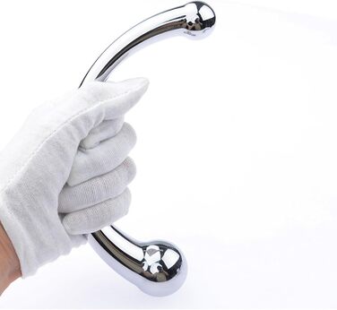 Масажер G-Spot, анальний плагін з металу, стимулятор для чоловіків та жінок, для масажу простати та G-Spot (сріблястий, M - 20 см)