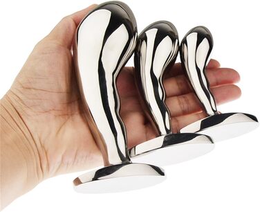 Анальний дildo з нержавіючої сталі, 3 розміри (S/M/L), вигнутий, для чоловіків та жінок, анальний масажер, SM іграшка, сріблястий