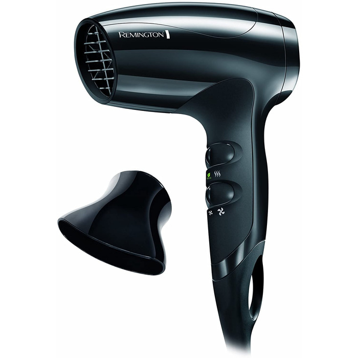 Компактний фен для волосся Remington Compact D5000, 1800 Вт, з насадкою-концентратором, 3 режимами температури та 2 рівнями обдуву, Eco-режим