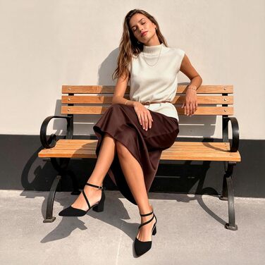 Жіночі туфлі-човники Dream Pairs, закритий носок, нубук, чорні, розмір 39 EU