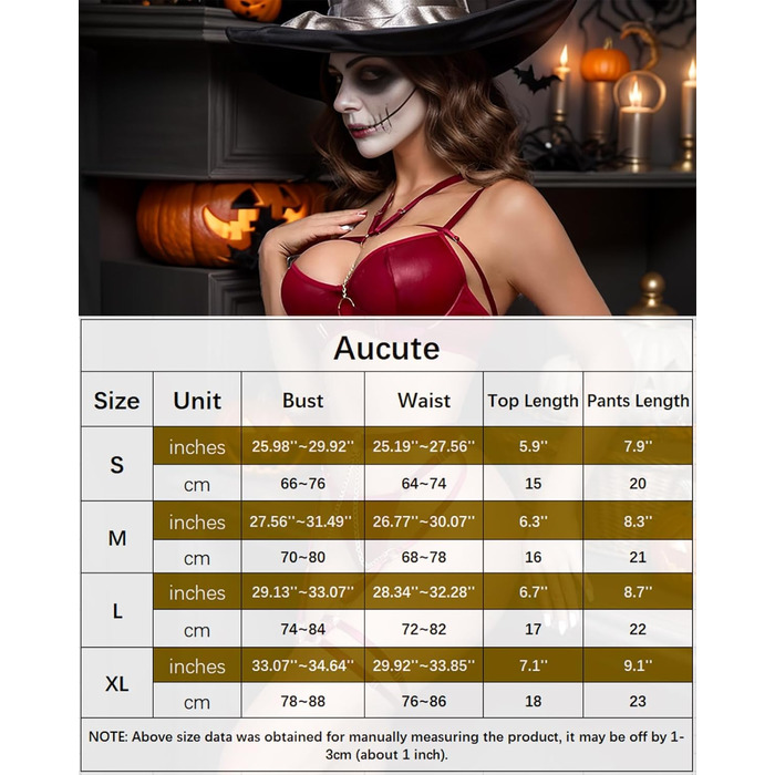 Комплект спідньої білизни Aucute trapen Deou: бюстгальтер та труси з мереживом, 6 шт. (S, Бордовий)