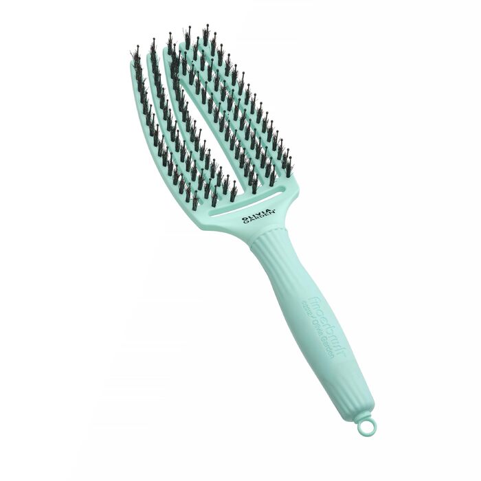 Щітка для волосся Olivia Garden Fingerbrush Care Iconic (Mint, Medium) — розплутуюча щітка з щетиною кабана та нейлоном для блиску та гладкого стайлінгу