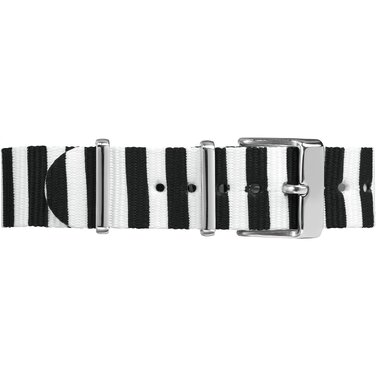 Ремінець для годинника Timex TW7C07600 NATO з нейлону, 18 мм, смугастий чорно-білий