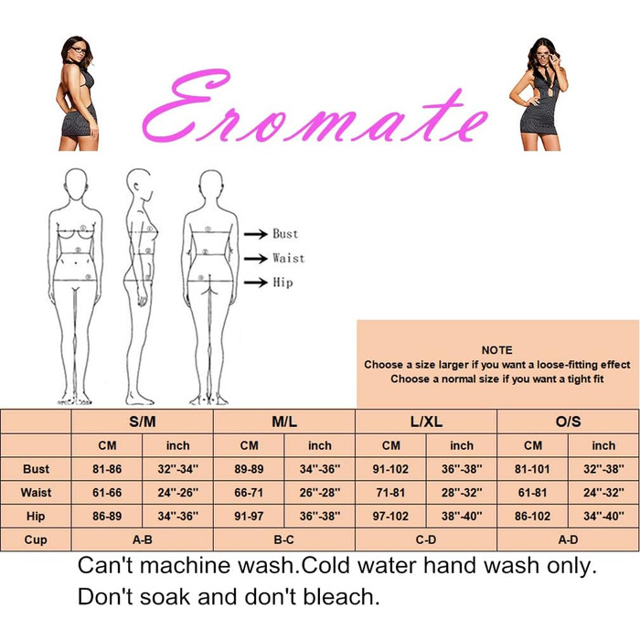 EROMATE Костюм Секретарки для жінок: міні-костюм, чорний, S-M