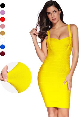 Жовте боді-плаття Meilun з тканини Rayon, без рукавів, розмір XL