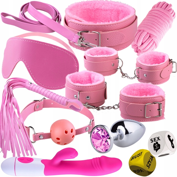 BDSM-набір Ero-Bull рожевий, 13 предметів