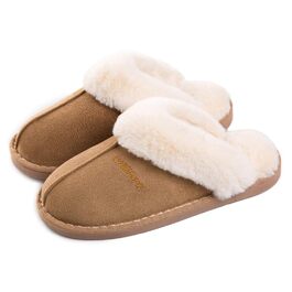Унісекс зимові домашні капці з ефектом пам'яті (Memory Foam), теплі та м'які, світло-коричневі, розмір 38.5/40 EU