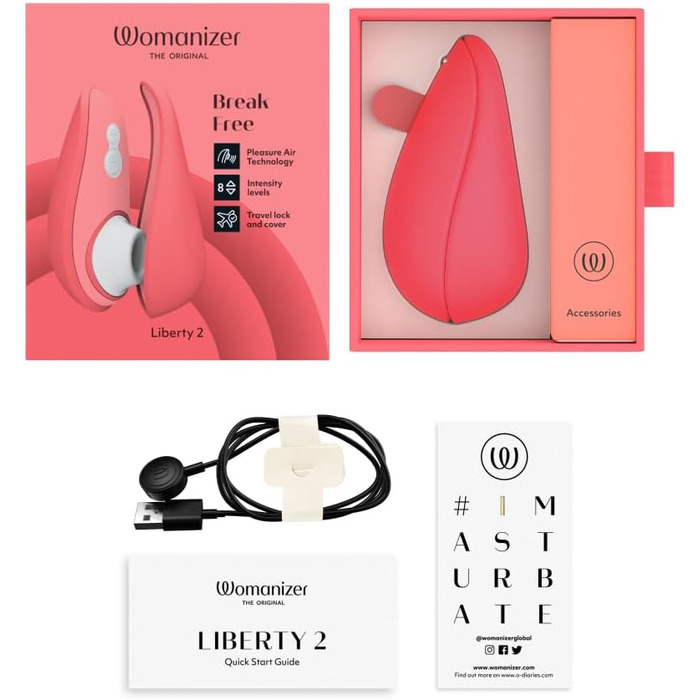 Womanizer Pleasure Air Toy – Стимулятор клітора з 8 рівнями інтенсивності, водонепроникний вібратор для жінок та пар, Sage Green (Pink, Liberty 2)