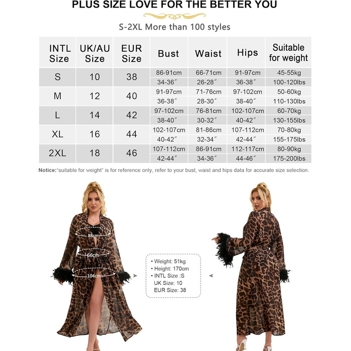 Халат жіночий сексуальний з леопардовим принтом, з пір'ям та мереживом, довгий, великі розміри, для дому, нічна сорочка, бандаж, нічна сукня, халат з поясом, XXL