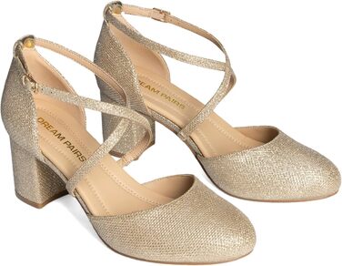 Жіночі елегантні туфлі-човники DREAM PAIRS, золотисті, комфортні, розмір 39 EU