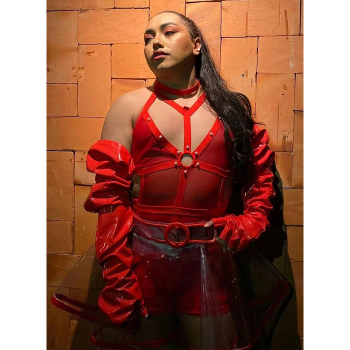 Еволюст - Комплект спідньої білизни для жінок (4XL, Червоний/Подорож, Однотонний (Getaway Solids))