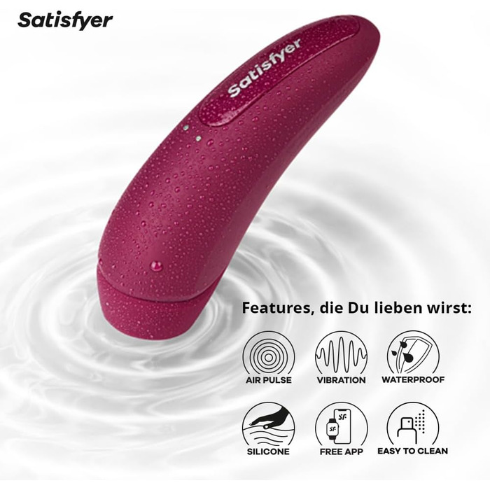 Satisfyer Curvy 1 Connect: Вібратор для клітора з додатком, 13.5 см, бордовий колір - інтенсивний стимулятор з технологією тиску