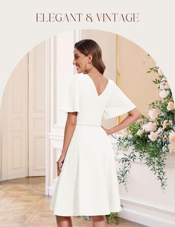 Елегантна сукня-міді Bboninedress коктейльна з поясом, біла (M) - для вечірок та весіль