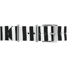 Ремінець для годинника Timex TW7C07600 NATO з нейлону, 18 мм, смугастий чорно-білий