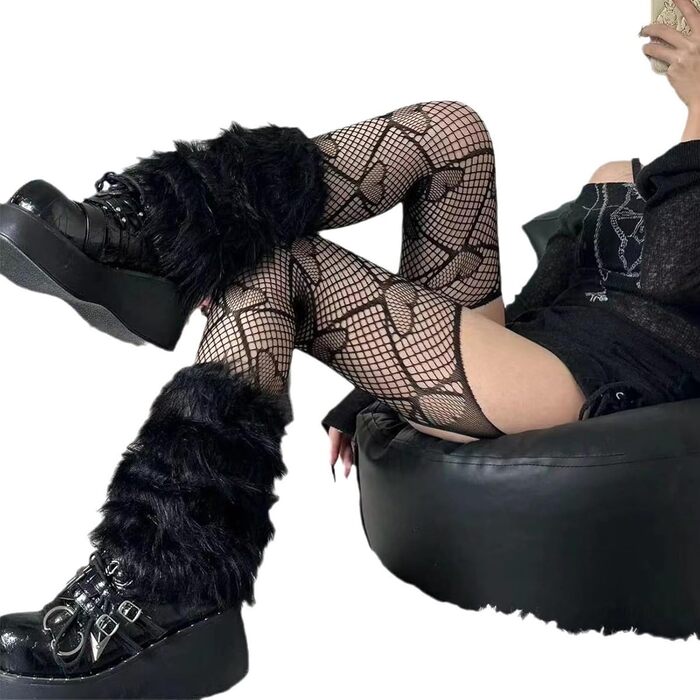 Чорні мереживні панчохи з стріжками TONZN для жінок, висока талія, вирізане серце, прозорі