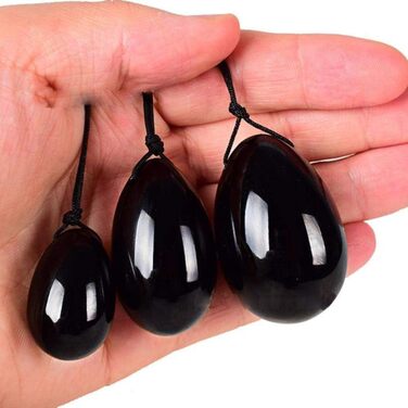 Набір для вагінального масажу з нефриту Yoni Egg - 40x25 мм, зелений