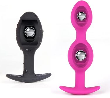 Силіконовий анальний плаг Guspiun зі сталевою кулею для масажу простати, секс-іграшка для чоловіків та жінок (Чорний, S+M+L)