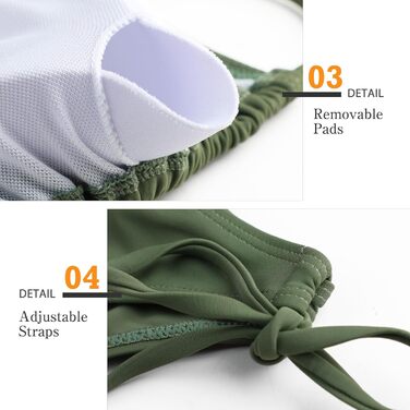 БІКІНІ жіночий, комплект, V-подібний виріз, трикутник, сексуальний, низька талія, купальник, двочастинний, плавки, топ, армійний зелений, XXL