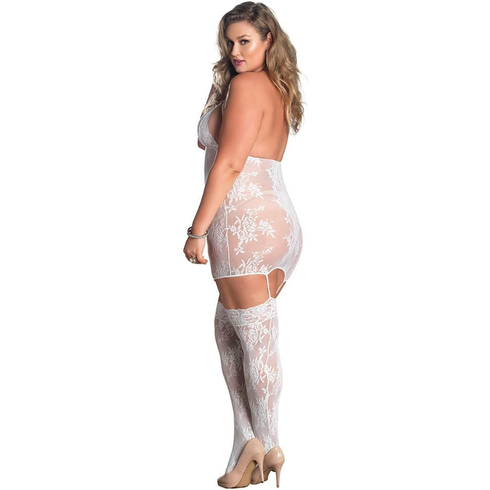 Боді з бретелями Leg Avenue для жінок, плюс розмір (18-22), білий (1 шт.)