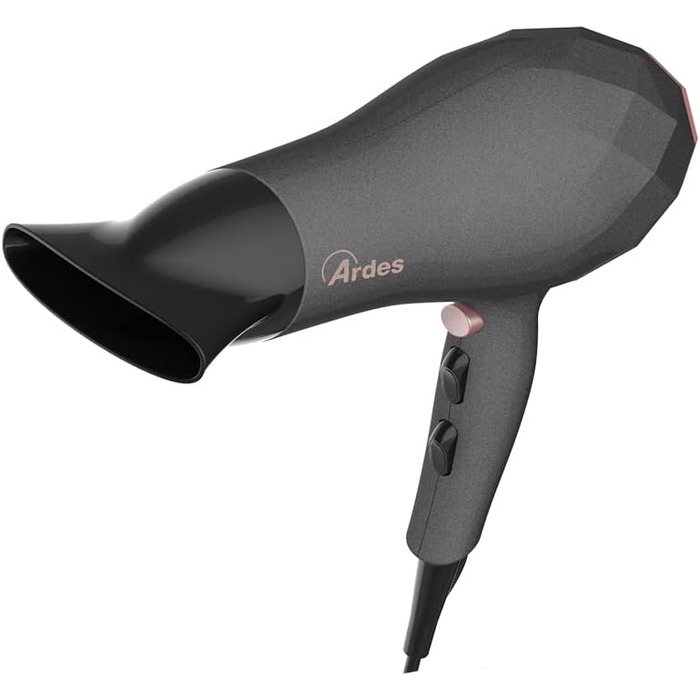 Професійний компактний фен для волосся ARDES ARPHON02 STYLO 2200 Вт, для дому та подорожей, з дифузором, концентратором та знімним фільтром